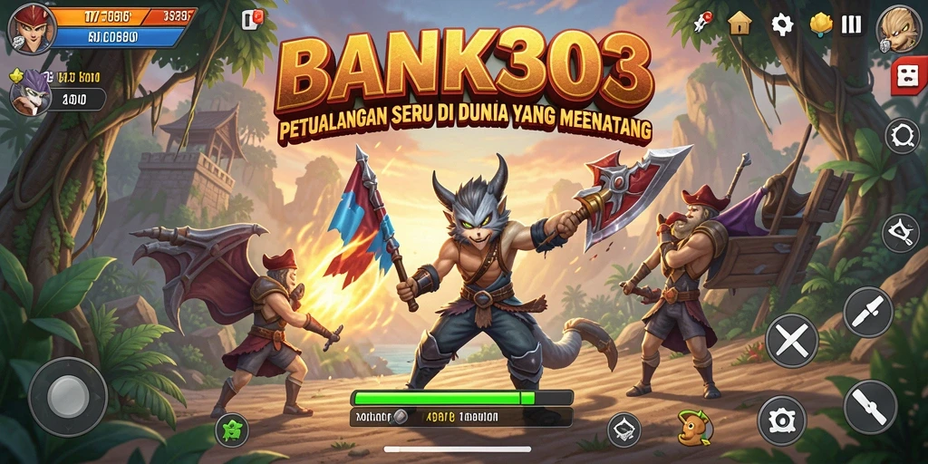 Tampilan gameplay menakjubkan dari BANK303 yang penuh petualangan.