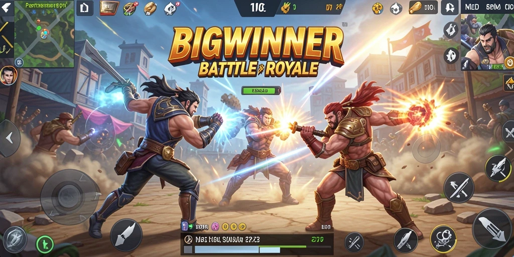 Tampilan gameplay mendebarkan dari BIGWINNER dalam pertempuran Battle Royale.