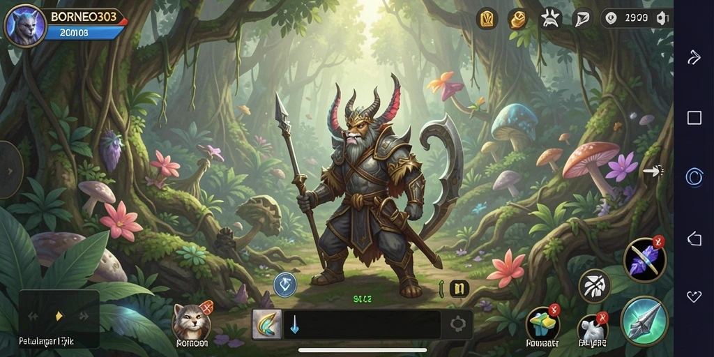 Tampilan aksi mendebarkan dalam gameplay RPG BORNEO303.