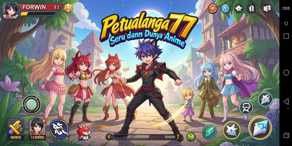 Menampilkan aksi seru di dalam dunia Anime FORWIN77.