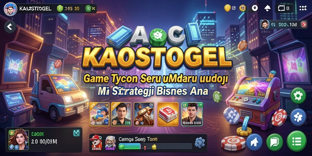 Screenshot gameplay KAOSTOGEL yang menunjukkan keseruan mengelola bisnis.